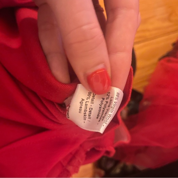 Joseph Wool Red Bishop Sleeve Crew Neck Sweater Dress - Picture 5 of 5